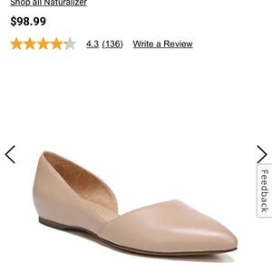 Naturalizer Tamara Taupe Leather Flats